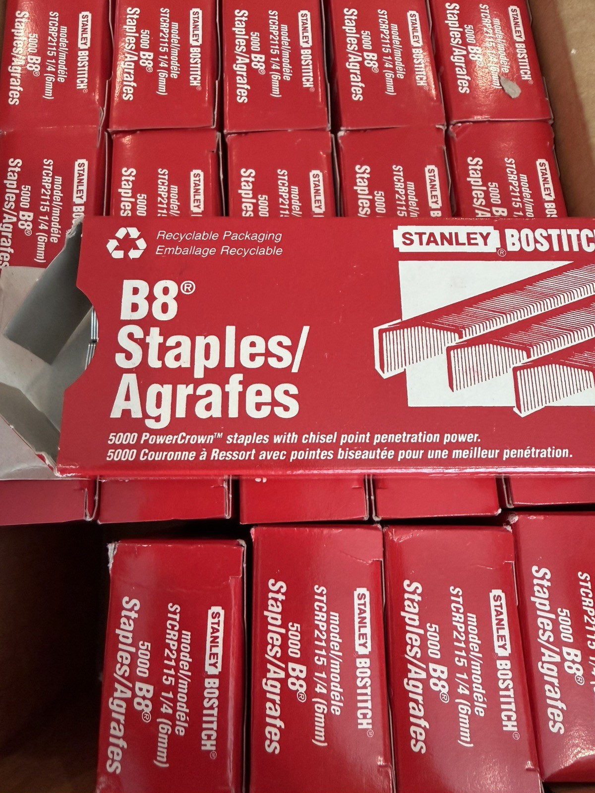 2 Stanley Bostitch B8 Heavy Duty Plier Staplers with 25 Boxes of 1/4″ Staples