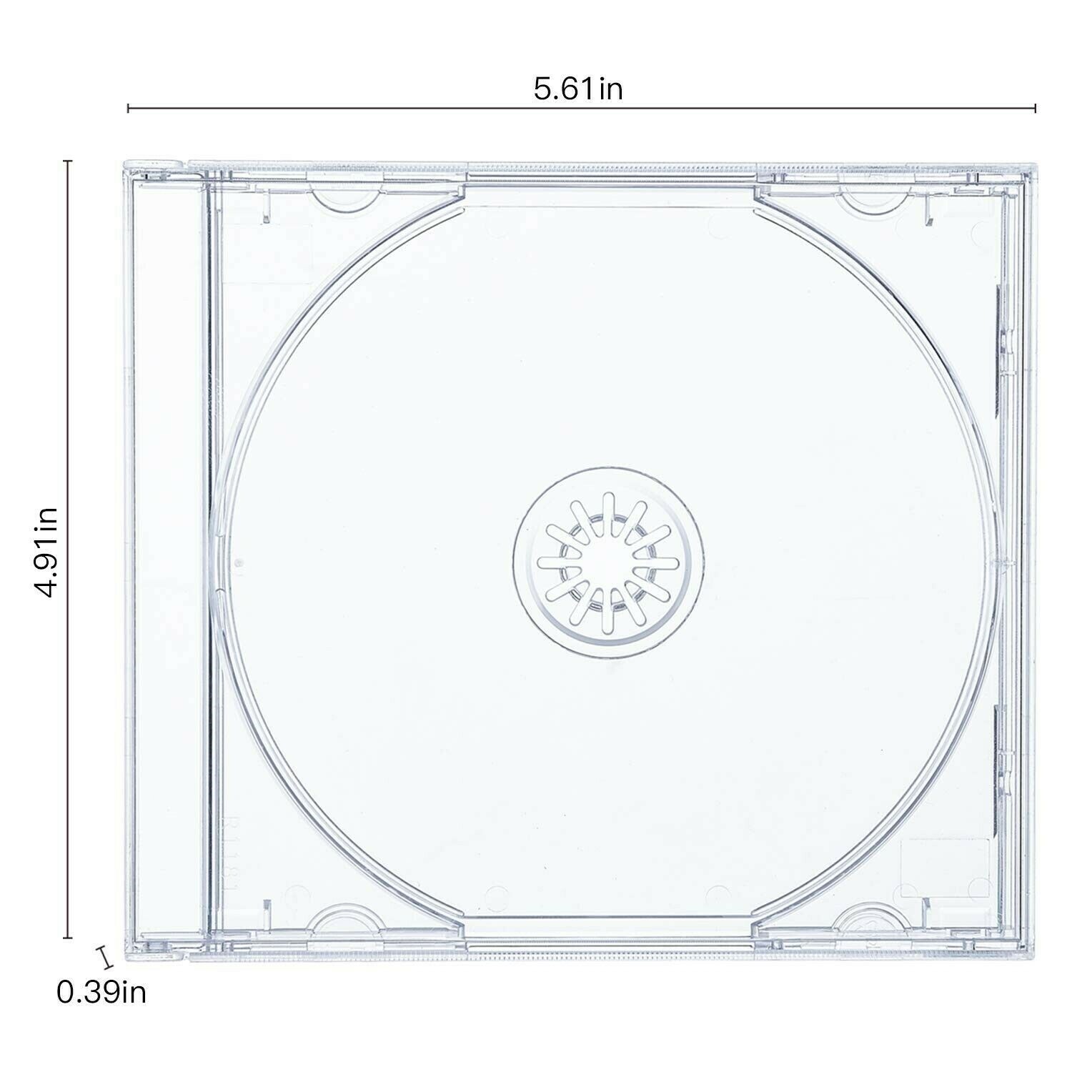 50 Pack 10.4 mm Standard Single Clear CD Jewel Case with Assembled Clear Tray
