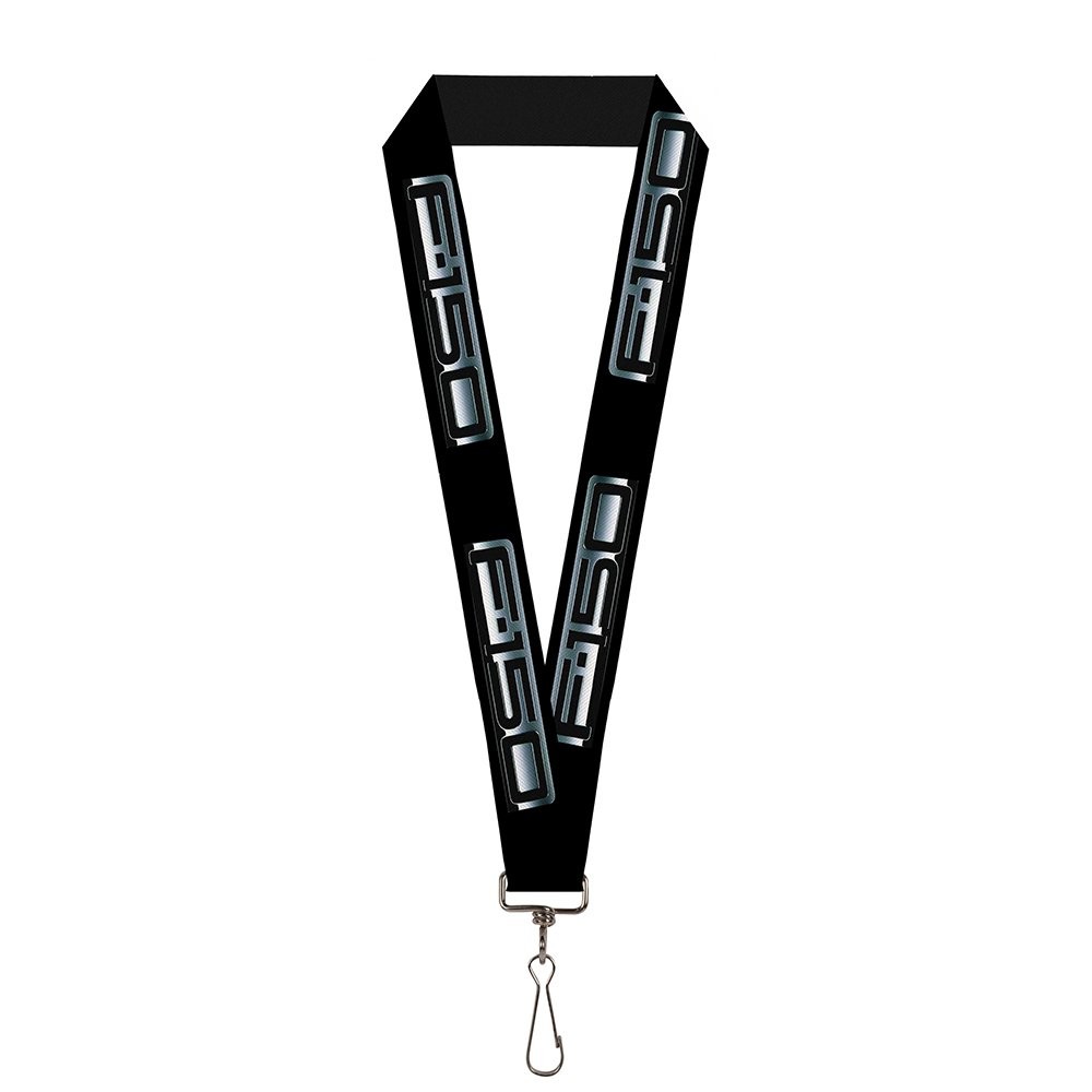 Buckle Down Lanyard-1.0″-F-150 Emblem Black/Silver-Fade One Size Multicolor
