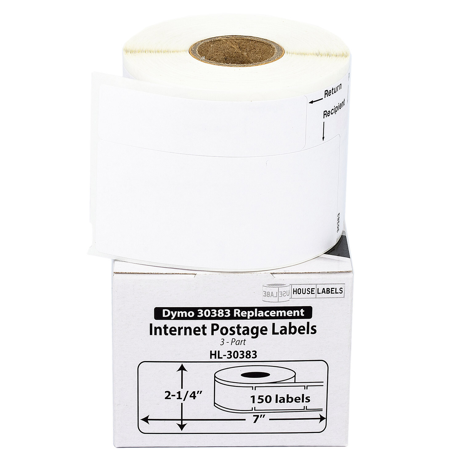 DYMO 30383 3-Part Internet Postage Labels (2-1/4″ x 7″) – (12) Rolls of 150