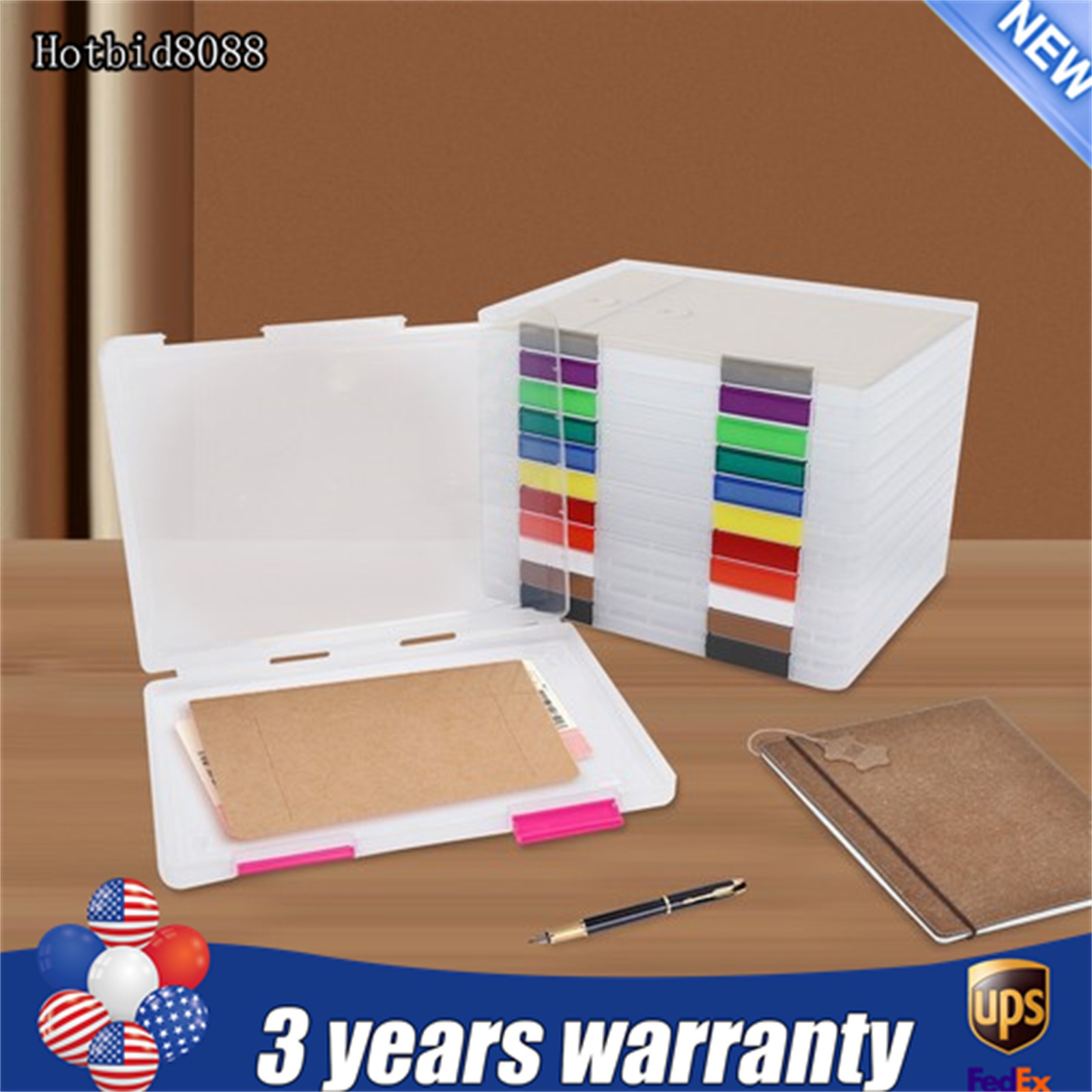 12 Pcs A4 Clear File Boxes Paper Storage Box Document File Holder with Buckle
