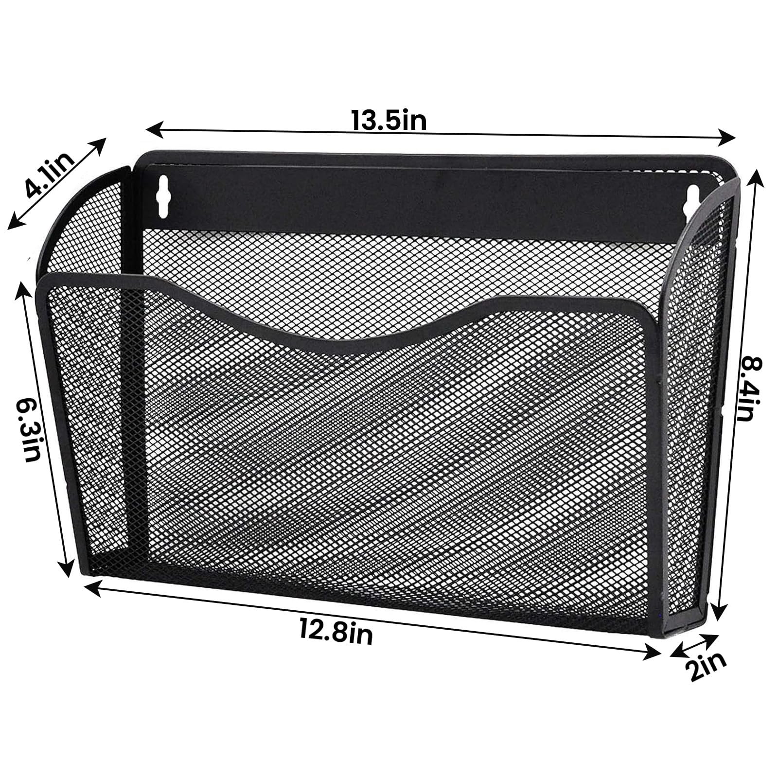 Gawerk 3 Pack Wall File Organizer, Mesh 3 Mounted, Black