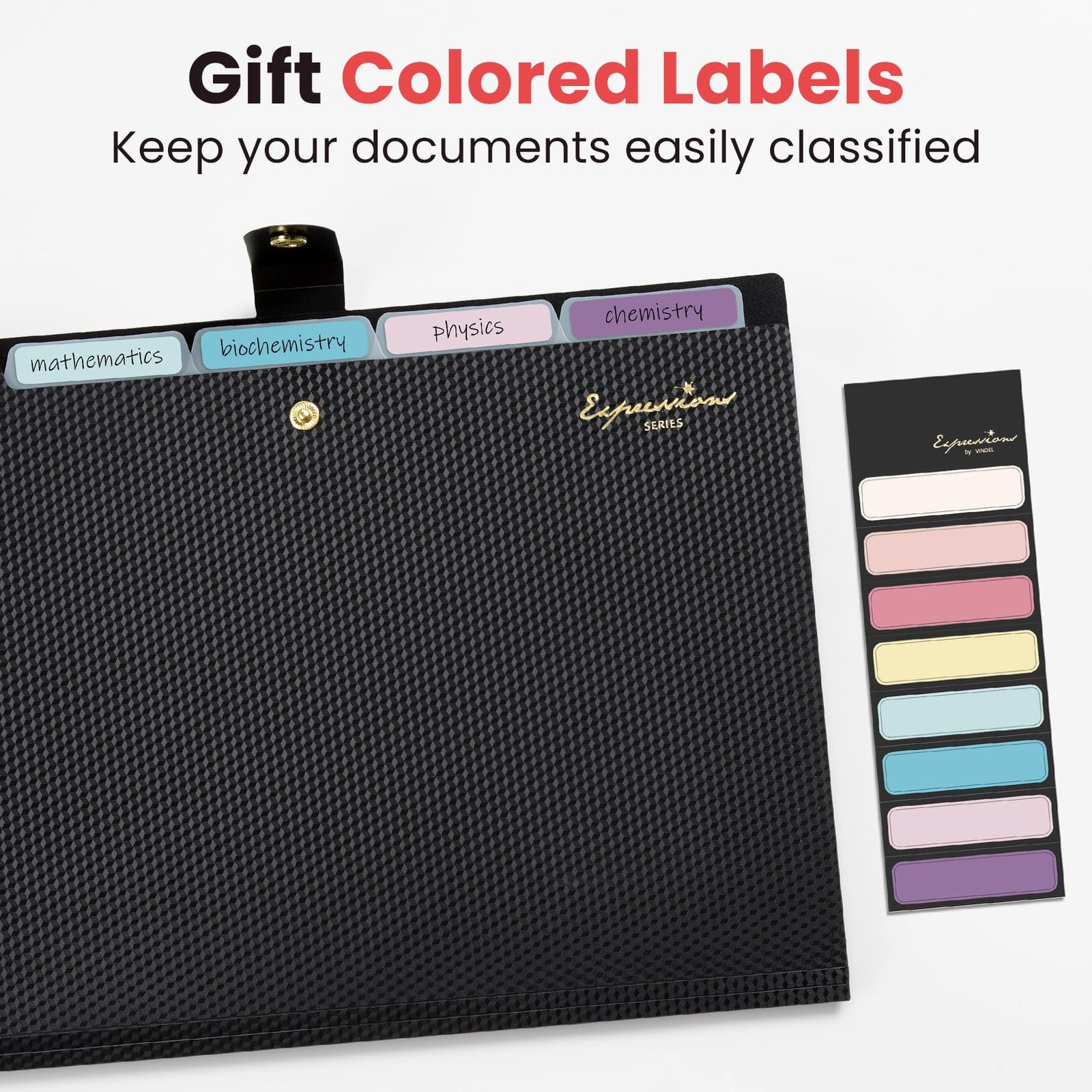 Sooez Accordion File Organizer, Letter Size Expanding A4 Size, Black