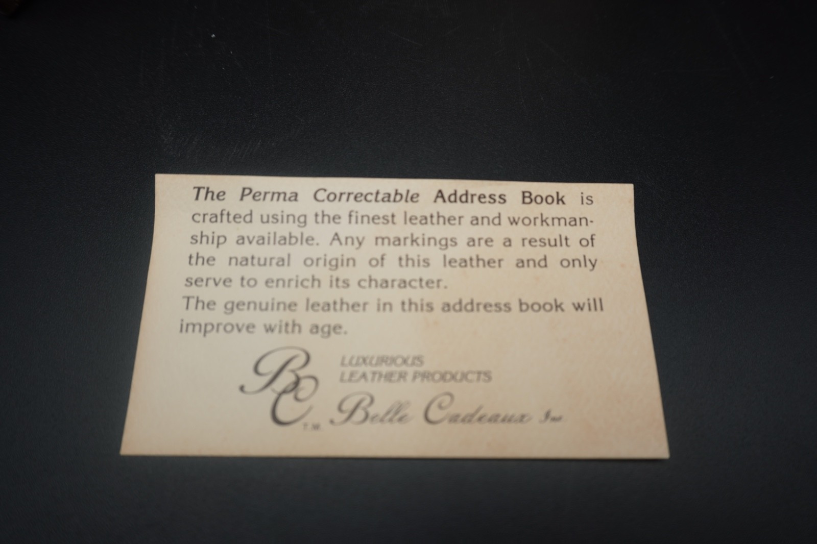 Belle Cadeaux Perma Correctible Address Book 7×9″ Leather Cognac