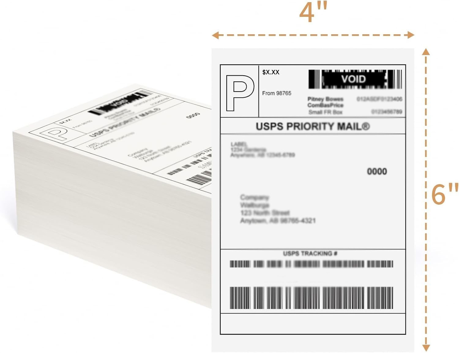 4×6 Fanfold Direct Thermal Mailing Shipping Labels Perforated for Zebra & Rollo