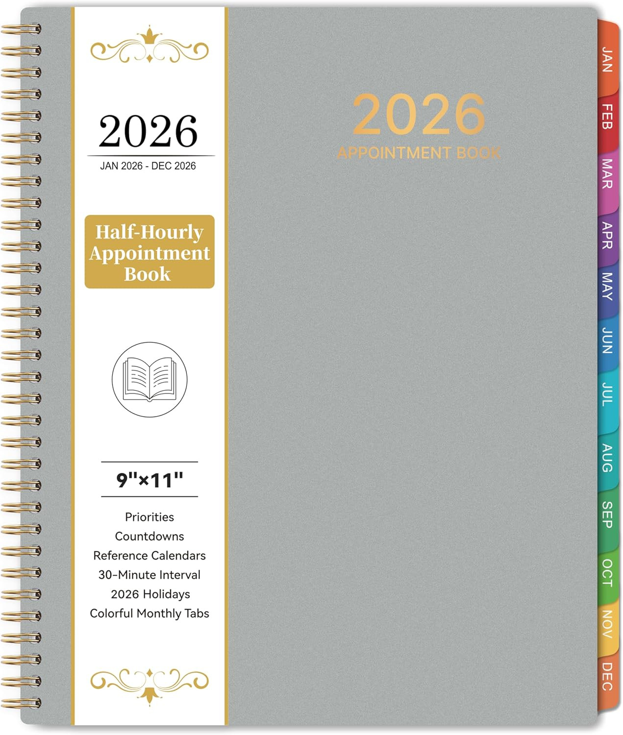 2026 Appointment Book/Planner – Weekly & Monthly, 9″ X 11″, Large, Jan 2026 – De