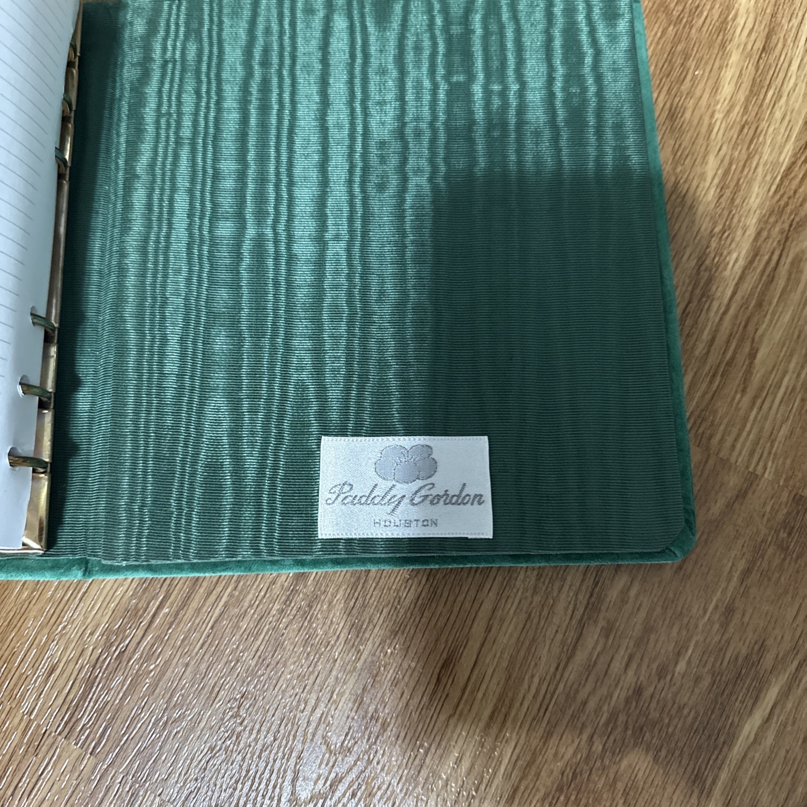 Vintage Paddy Gordon Tapestry Address Book Green Padded Deer Fabric Binder