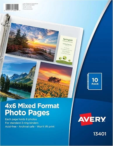 Avery Mixed Format Photo Pages, Acid Free, Pack of 10 (13401), 6 Packs