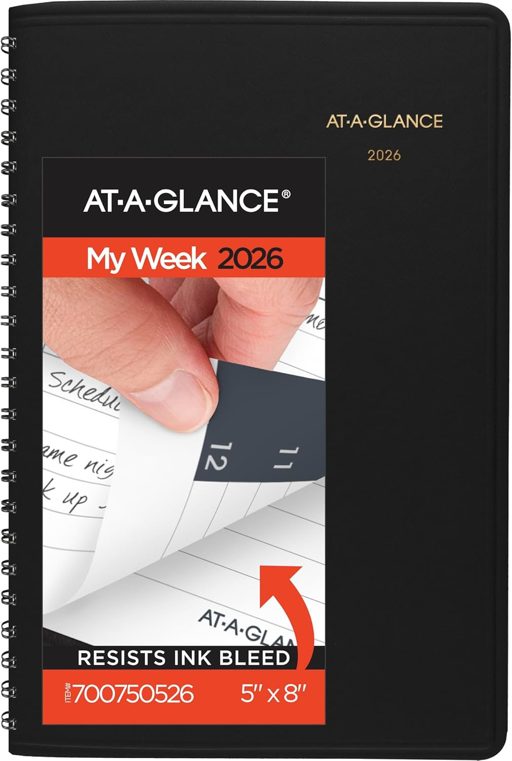 AT-A-GLANCE 2026 Appointment Book Planner, Weekly, 5″ x 8″, Small, Hourly, Bl