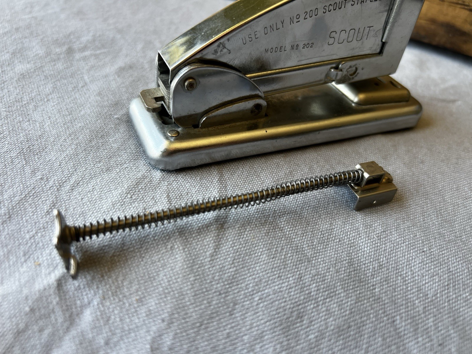 Vintage Scout Model 202 Stapler AC Fastener Corp Chicago Art Deco USA 1930s 40s
