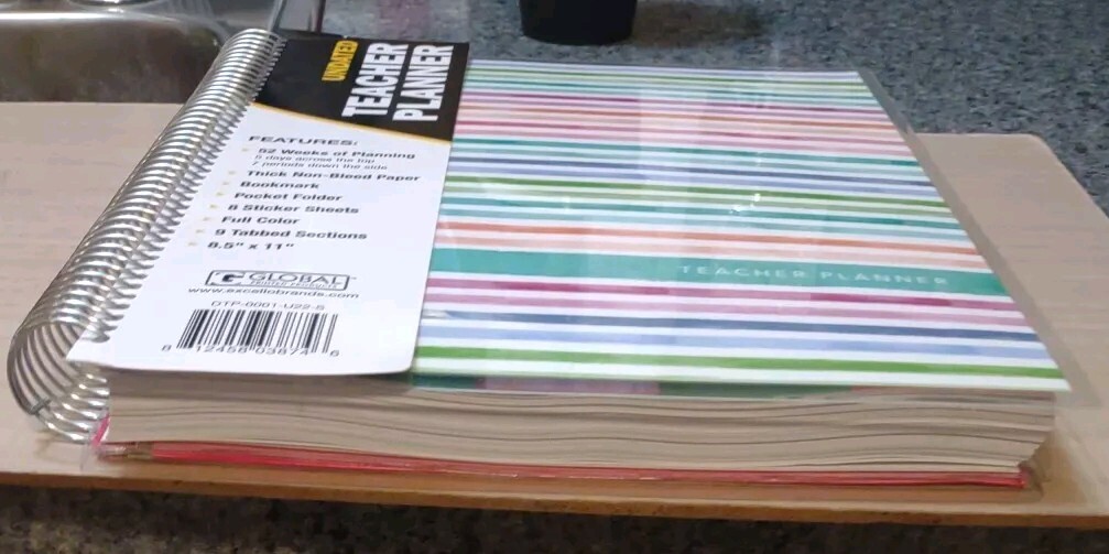 Global Printed Products Undated Teacher Planner 52 Weeks w/Stickers