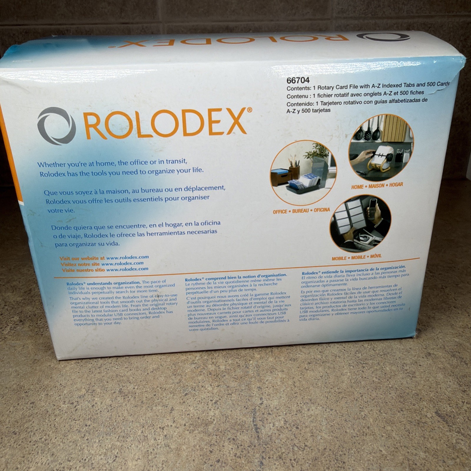 Rolodex Black Rotary Card File w Box 66704 Wheel Office Desk Organizer 500