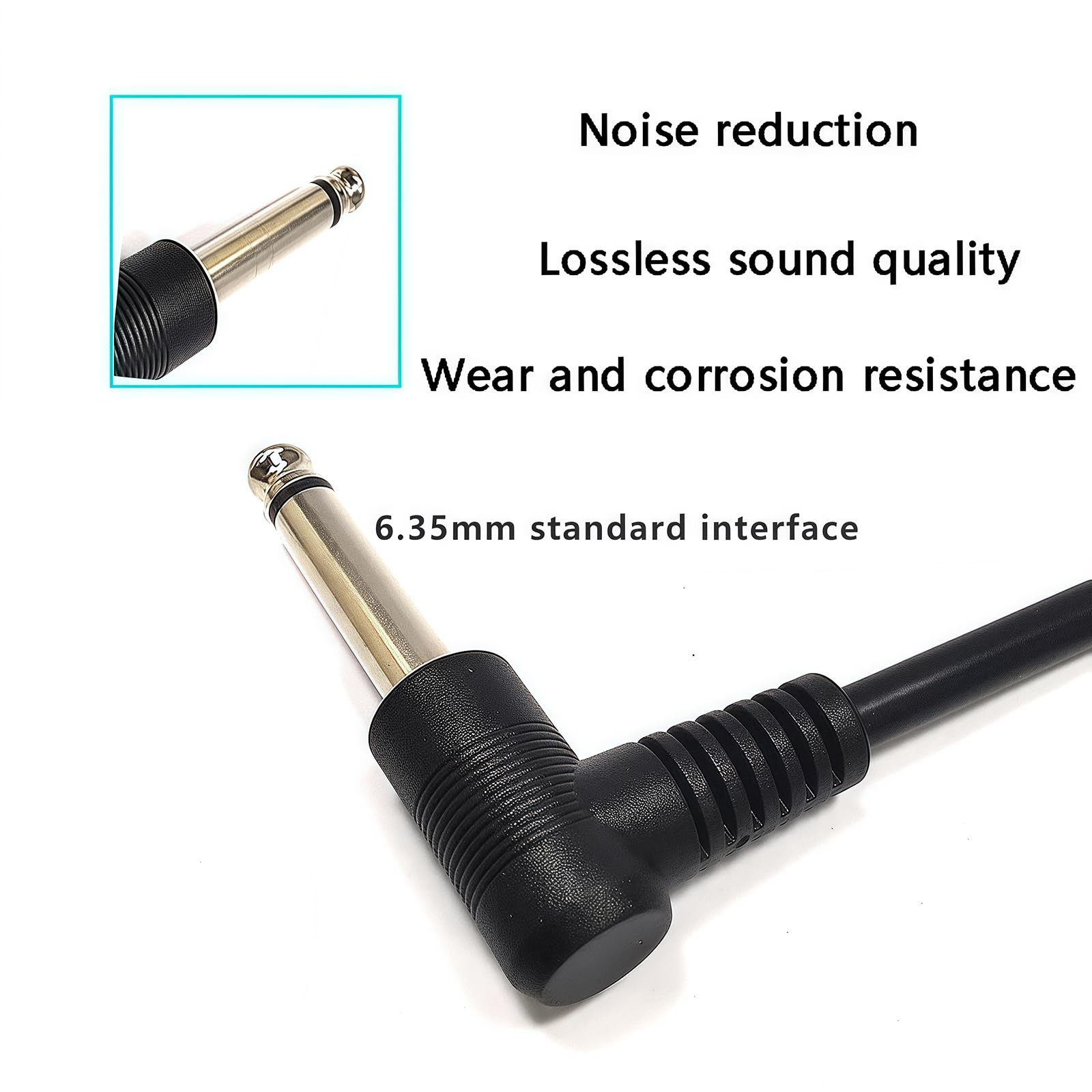 6-Pack 6-Inch Shielded 1/4″ Guitar Pedal Patch Cables for Effects Boards