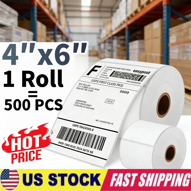 2X Rollo 4″x6″ Direct Thermal Shipping Labels for Zebra and Rollo 500 PCS NEW US