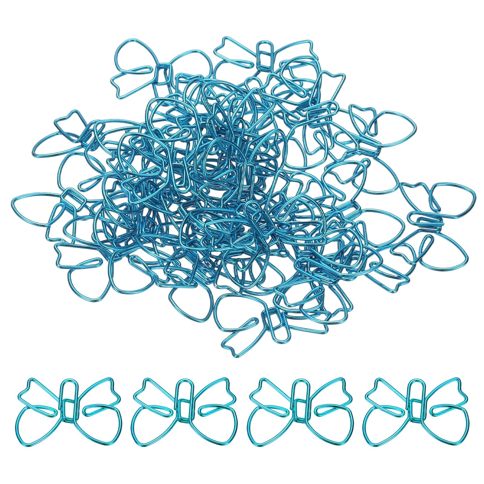 40pcs Paper Clip, Butterfly Shape Paper Clip Small Cute, 30mm, Blue