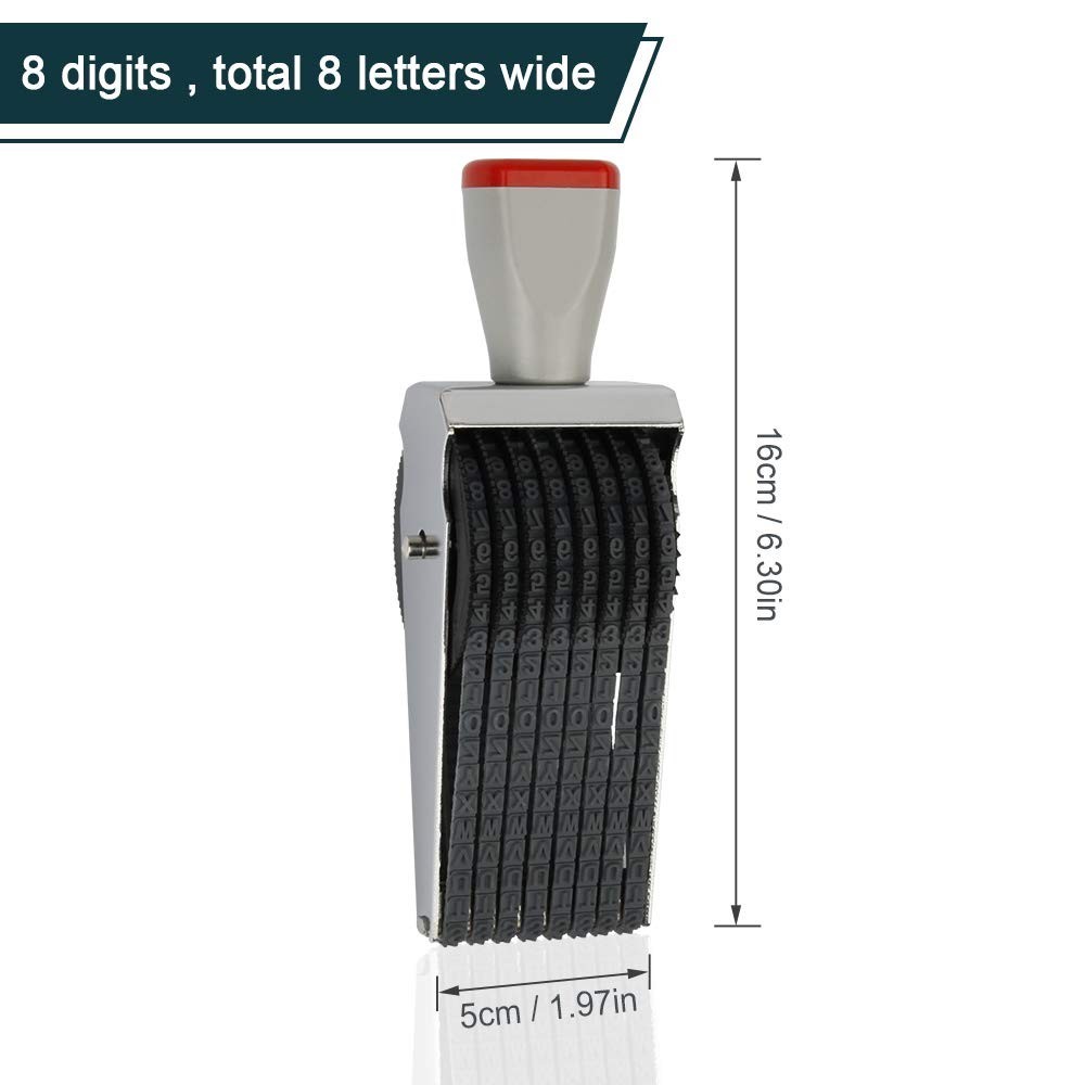 8 Digits Roller Stamp Personalized English Alphabet Number Symbol Rolling Whe…
