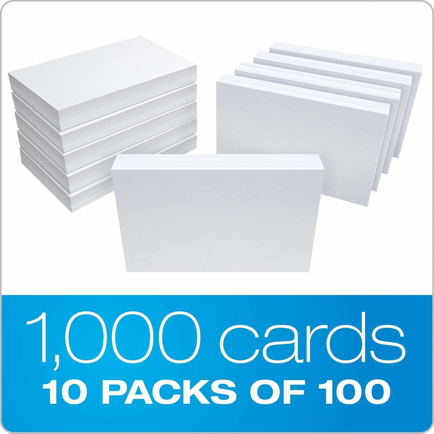 Blank Index Cards, 4 X 6 Inches, White, 10 Packs of 100 (40)