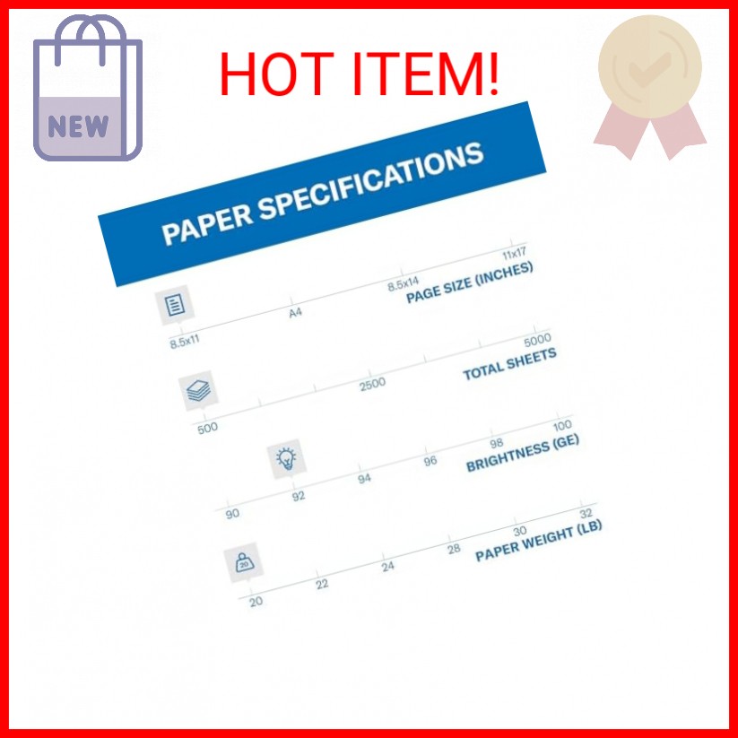 Hammermill Printer Paper, 20 lb Copy Plus, 8.5 x 11 – 1 Ream (500 Sheets) – 92 B