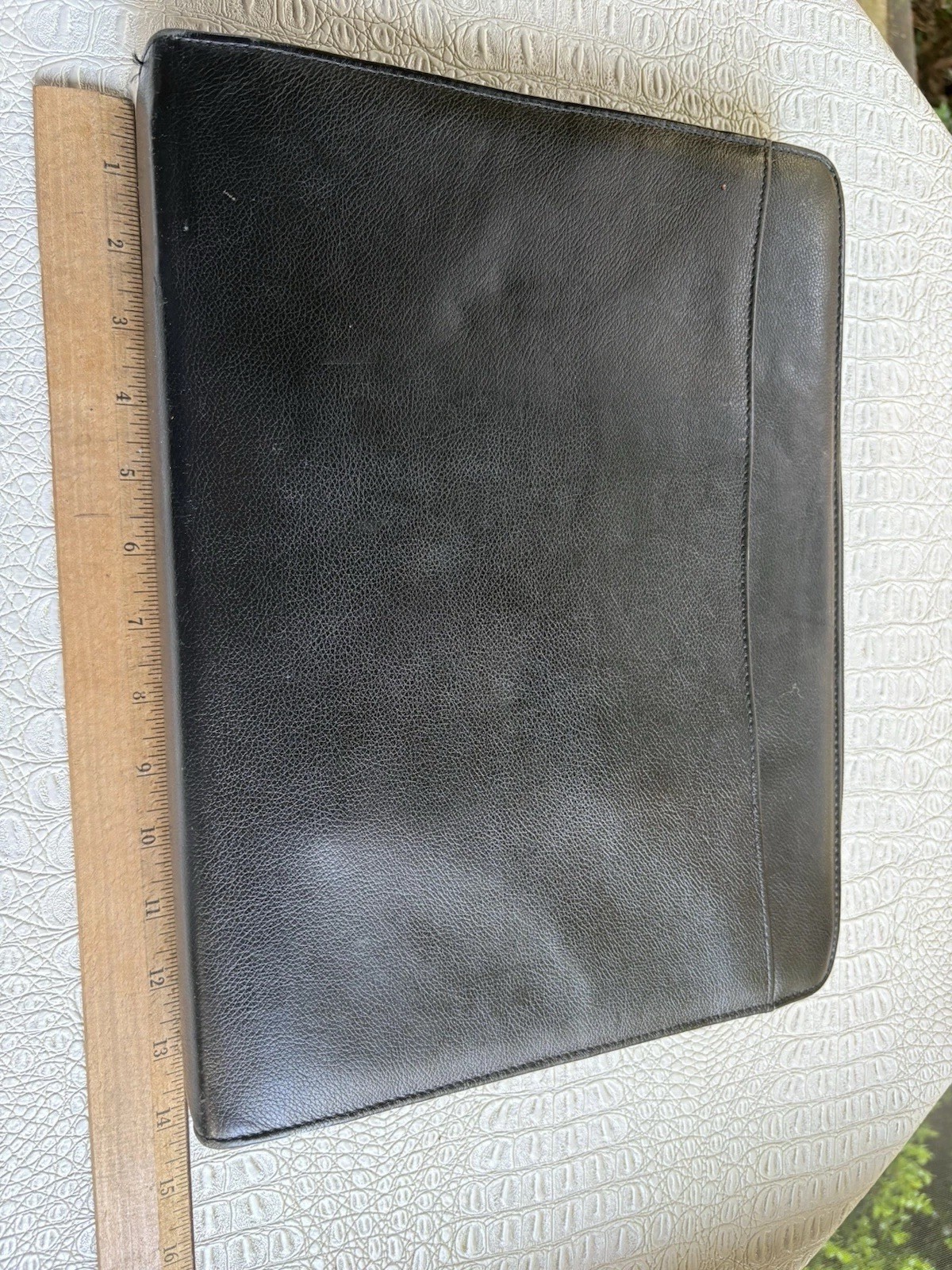 VTG Day Runner Planner Black Faux Leather Zip 3-Ring Entrepreneur Hidden Handles