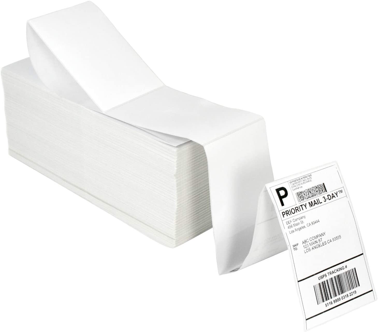 5000 Fanfold Direct Thermal Address Shipping Labels 4×6 for Zebra Rollo Printers