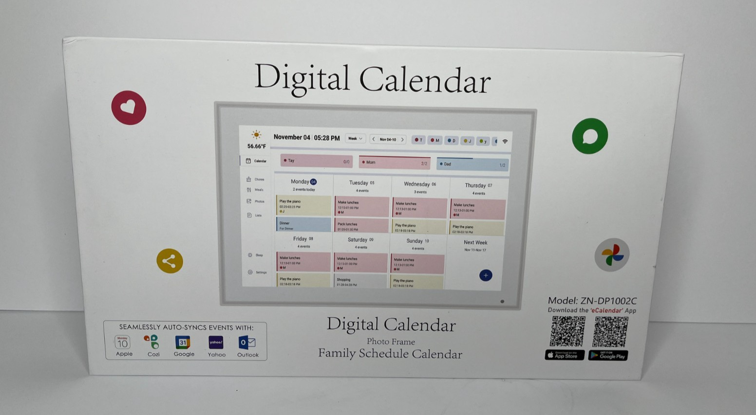 Digital Calendar, 10.1 Inch Smart Electronic Desk Calendar & Chore Chart, Touchs
