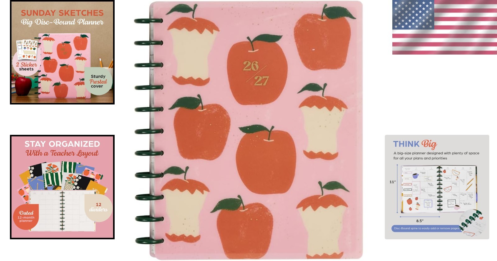 2026-2027 Sunday Sketches Planner, Big Academic Layout for Teachers and Students
