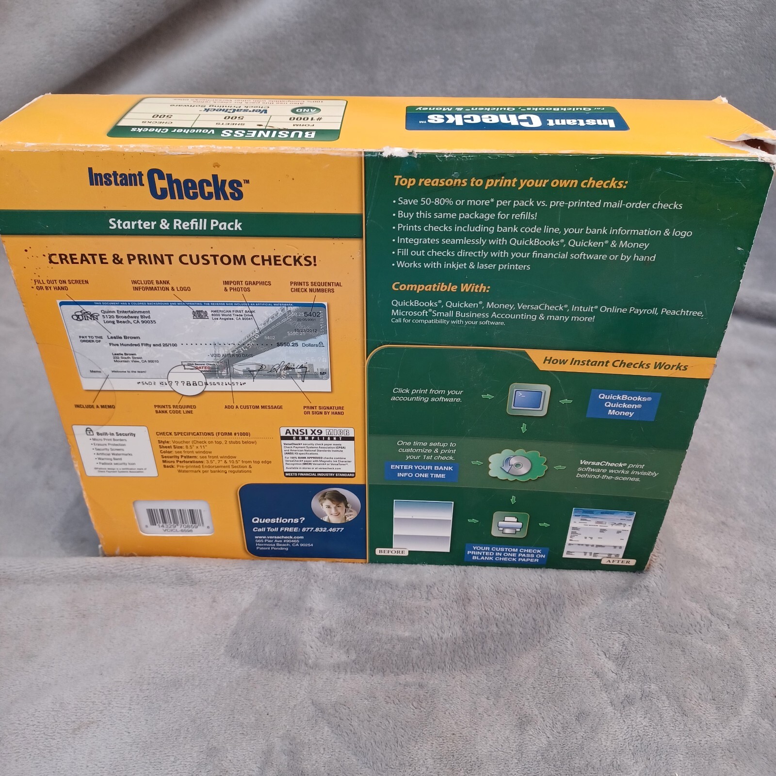 Instant Checks for QuickBooks Quicken & Money Form #1000 Total of 500 8.5″ x 11″