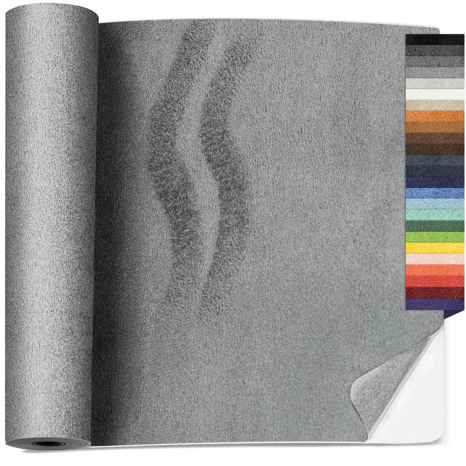 16 x 59 inches Self Adhesive Faux Suede Repair Patch, Dark Grey Suede Fabric …