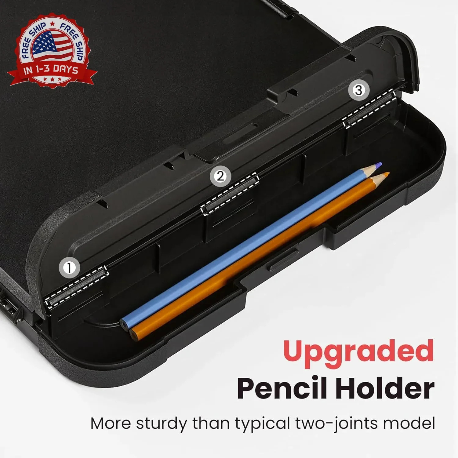 Sooez Reinforced Clipboard with Storage, Inner Plastic Folder Attached, Heavy Du