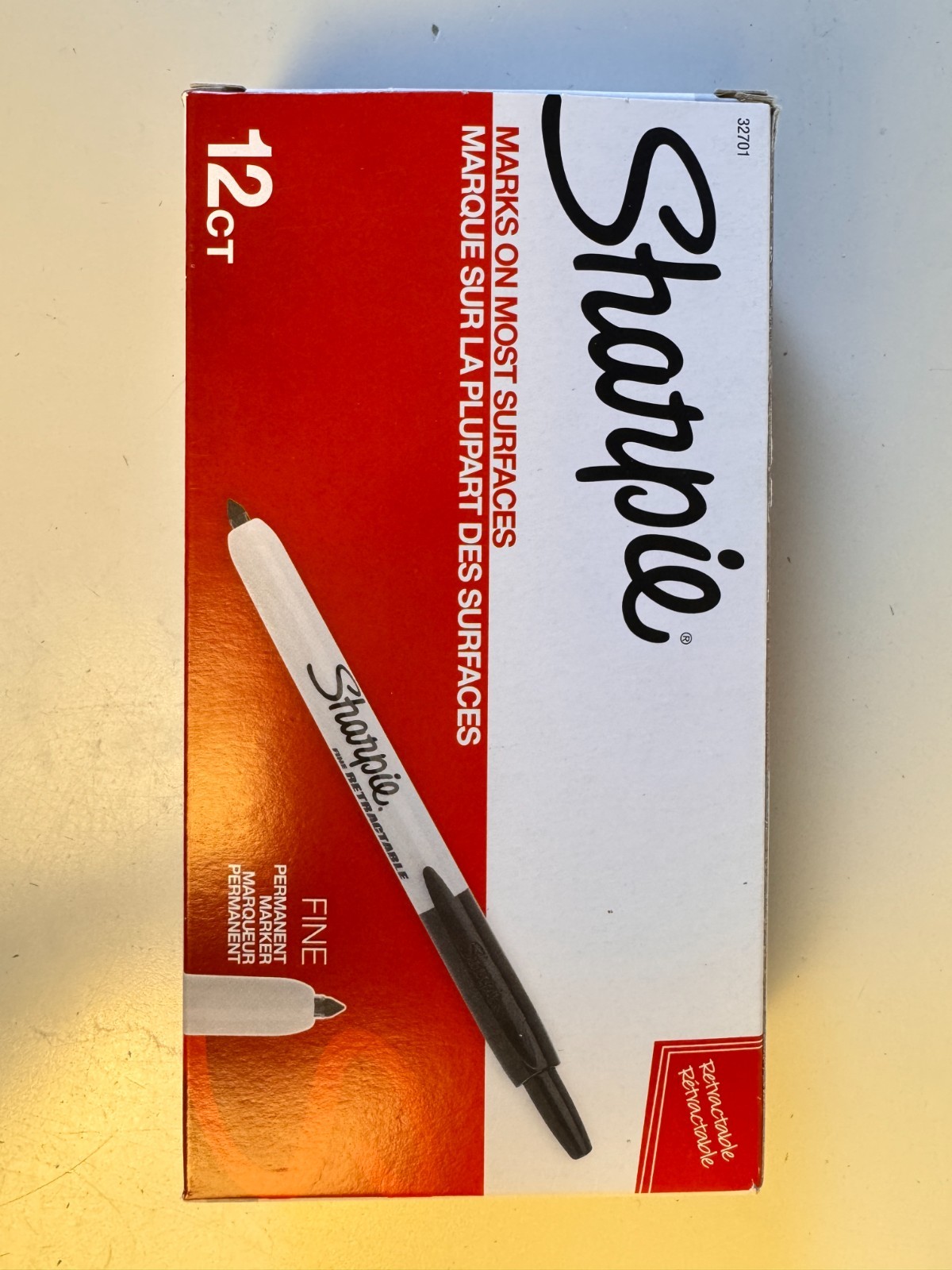 Sharpie Fine Point Permanent Marker Black Dozen 12 Ct New