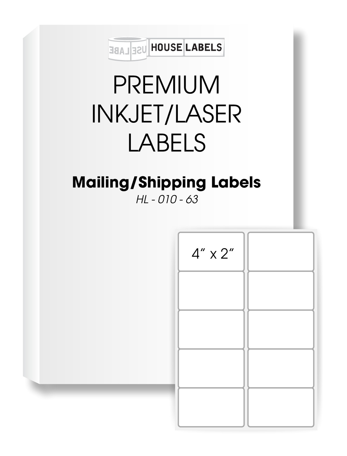 100 Sheets 1000 Labels 4 x 2 Fast Peel White Address Shipping Labels 10 UP