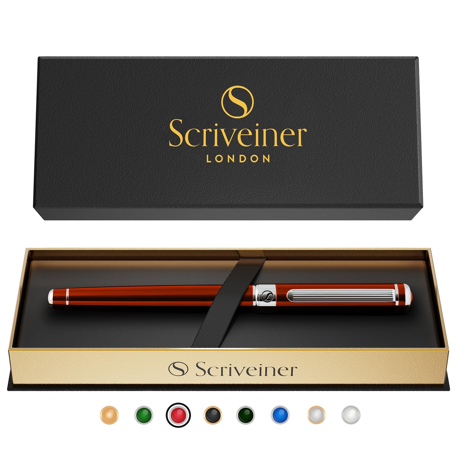 Deep Crimson Red Rollerball Stunning Red Lacquer Luxury Pen with Chrome Fini…