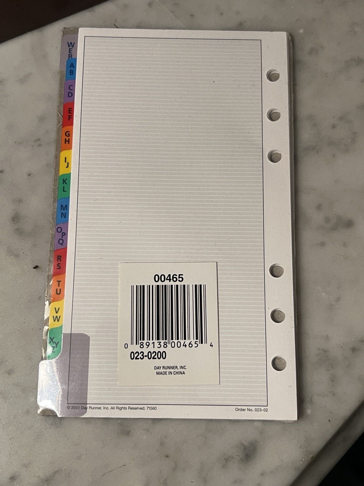 Day Runner A-Z Directory 14-Tab with Index 6 Ring 3 3/4″ x 6 3/4″ NOS 2002
