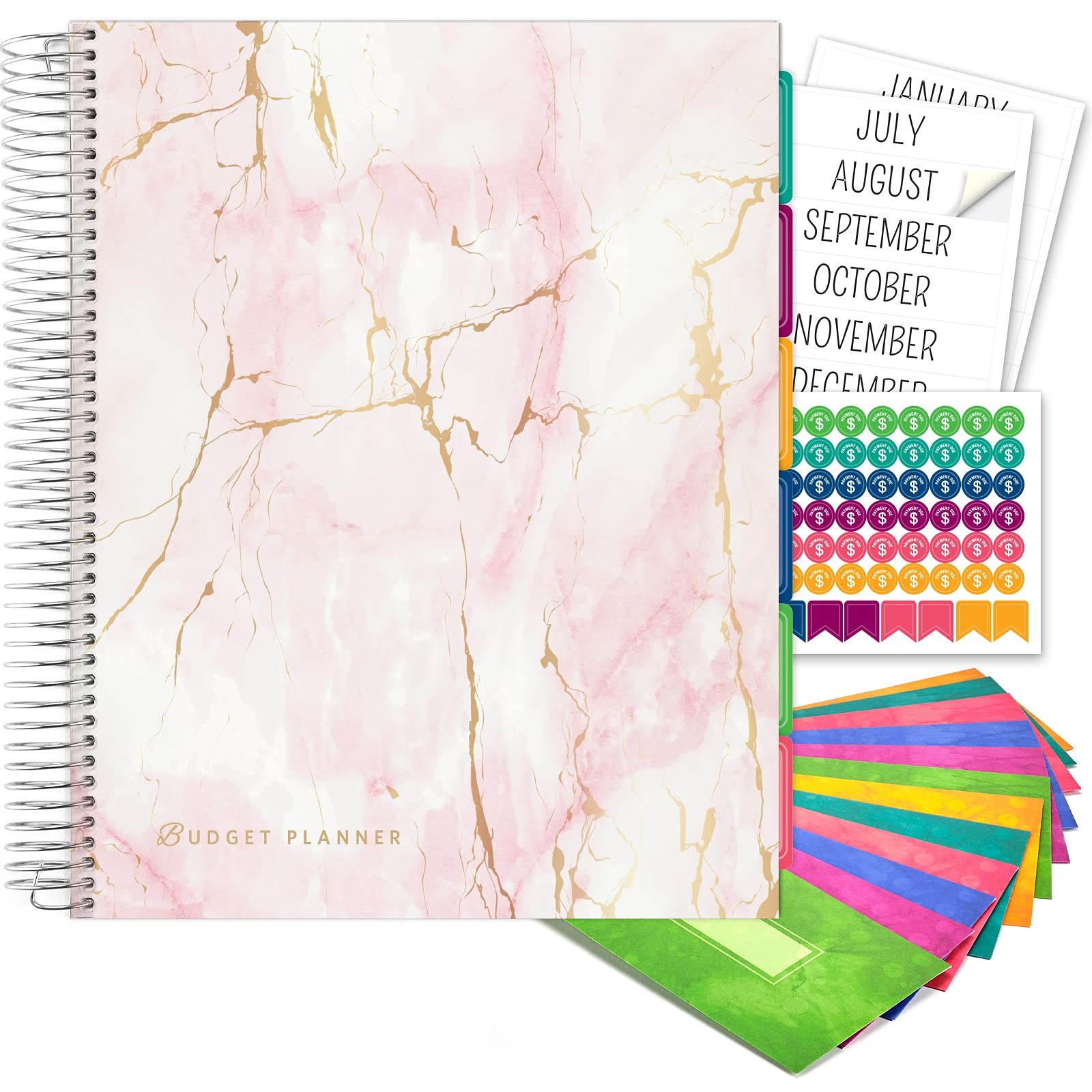 Global Printed Products Budget Planner Monthly Bill Organizer 12 Envelopes And