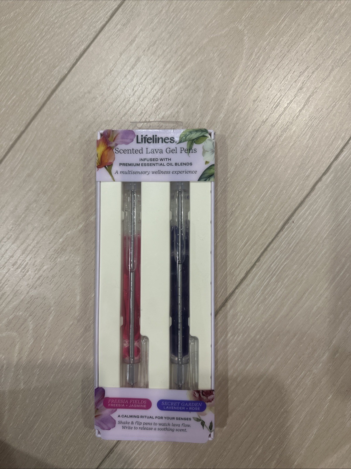 Scented Lava Gel Pen Set, 2-Pack Pink Purple 0.5mm Colored Gel Pens Infused