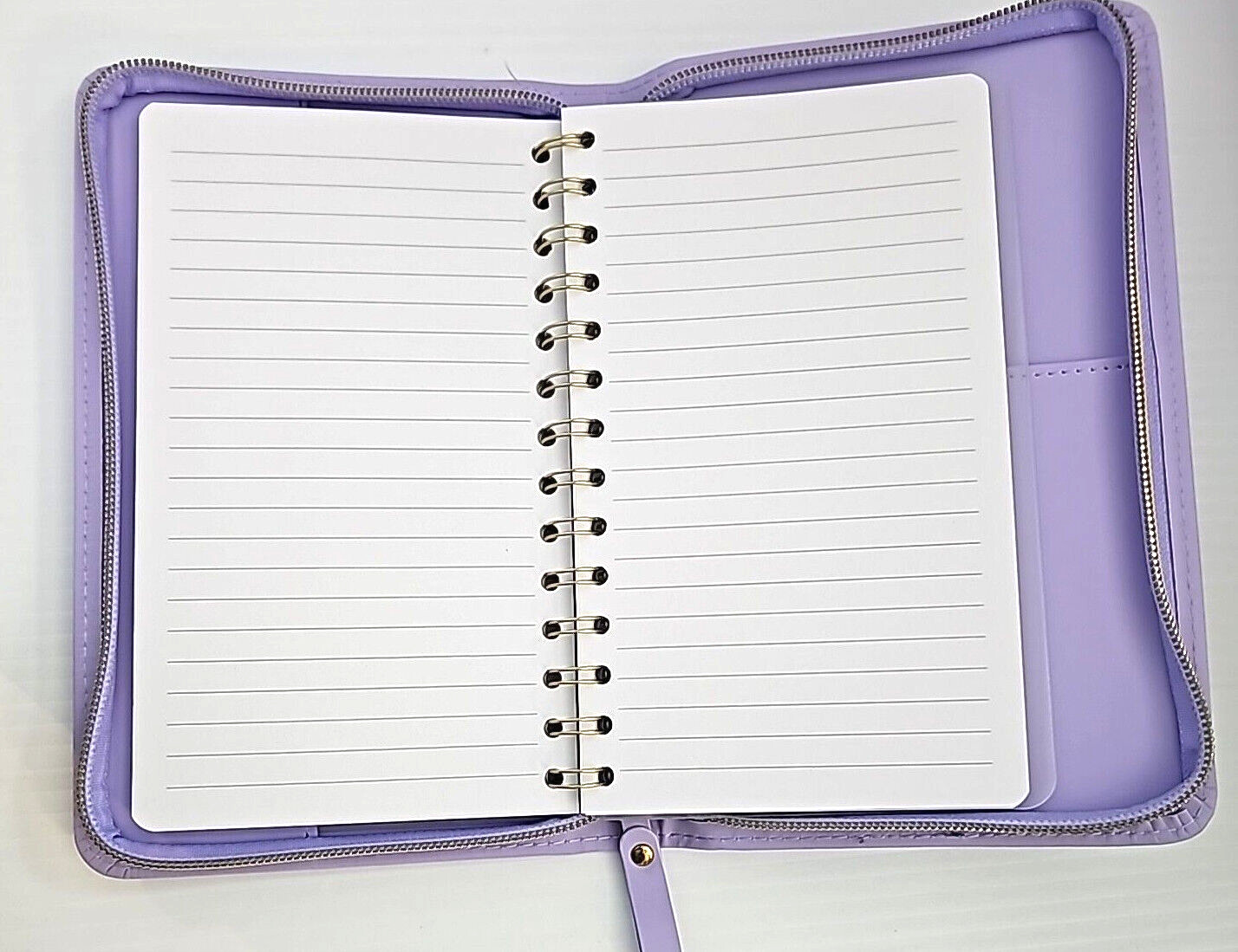 Padded Zipper Journal/Notebook Faux Leather 8”x5” Double Rings Secure Paper