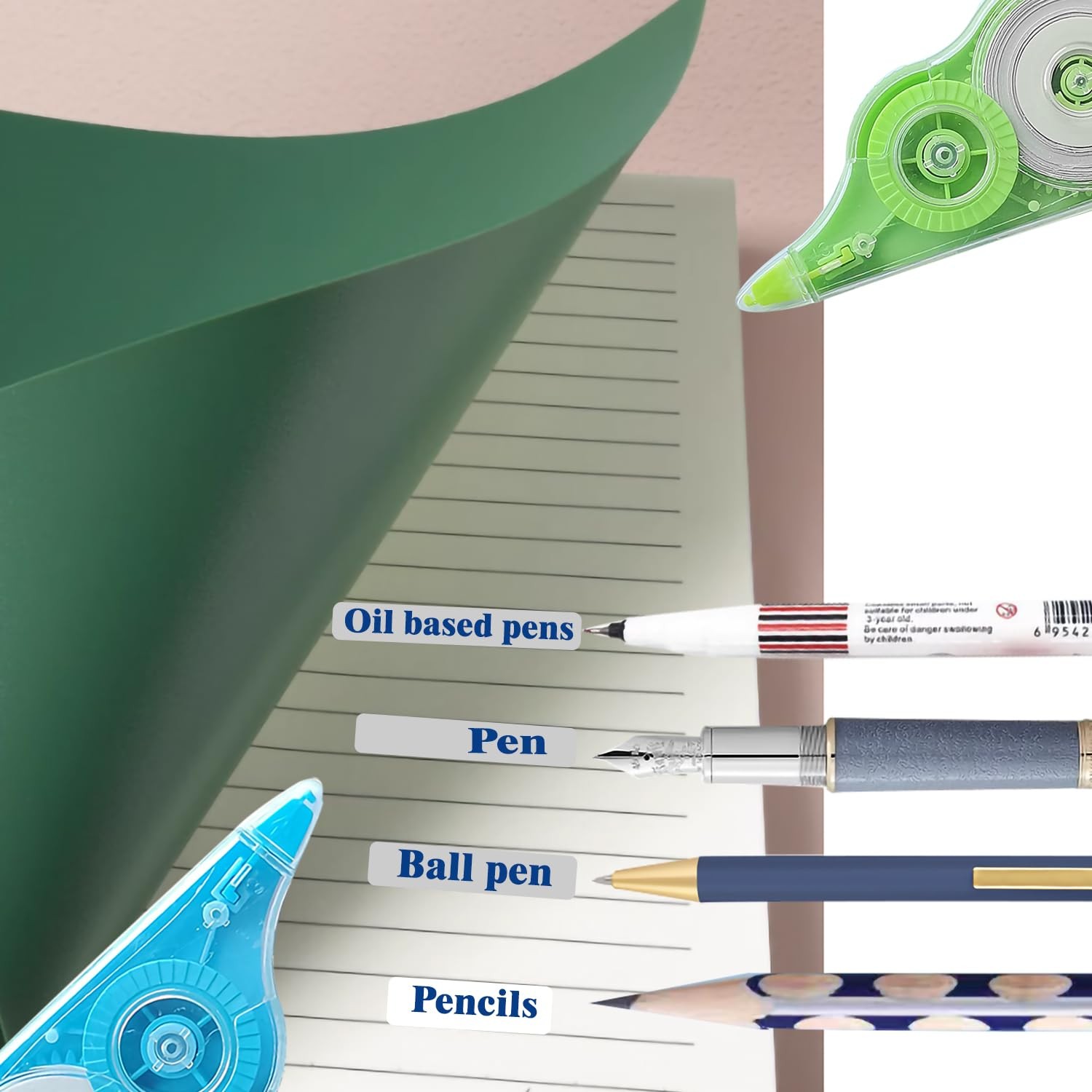 HeGangLy 12PCS White Correction Tape,39.4ft Each,Easy To Use Applicator for I…