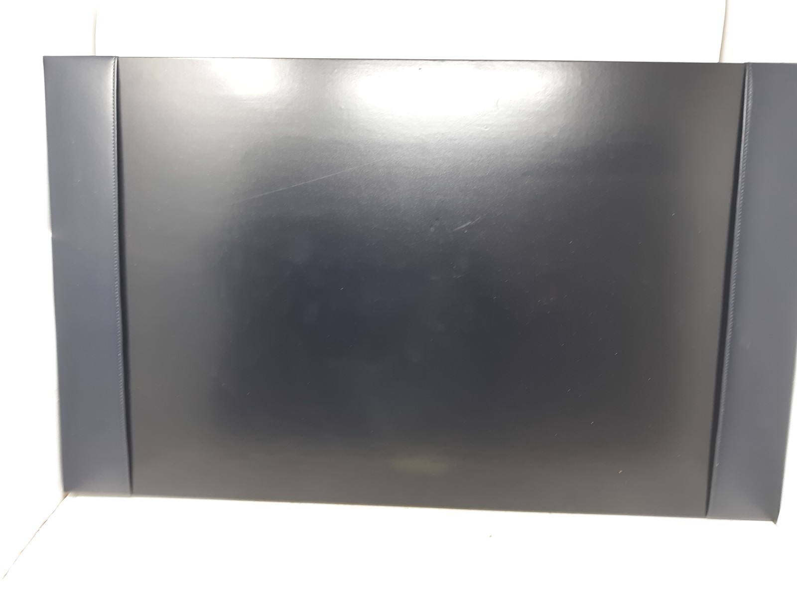 Dacasso Navy Blue Bonded Leather Desk Pad – 30″ x 18″ – Surface with Side Rails
