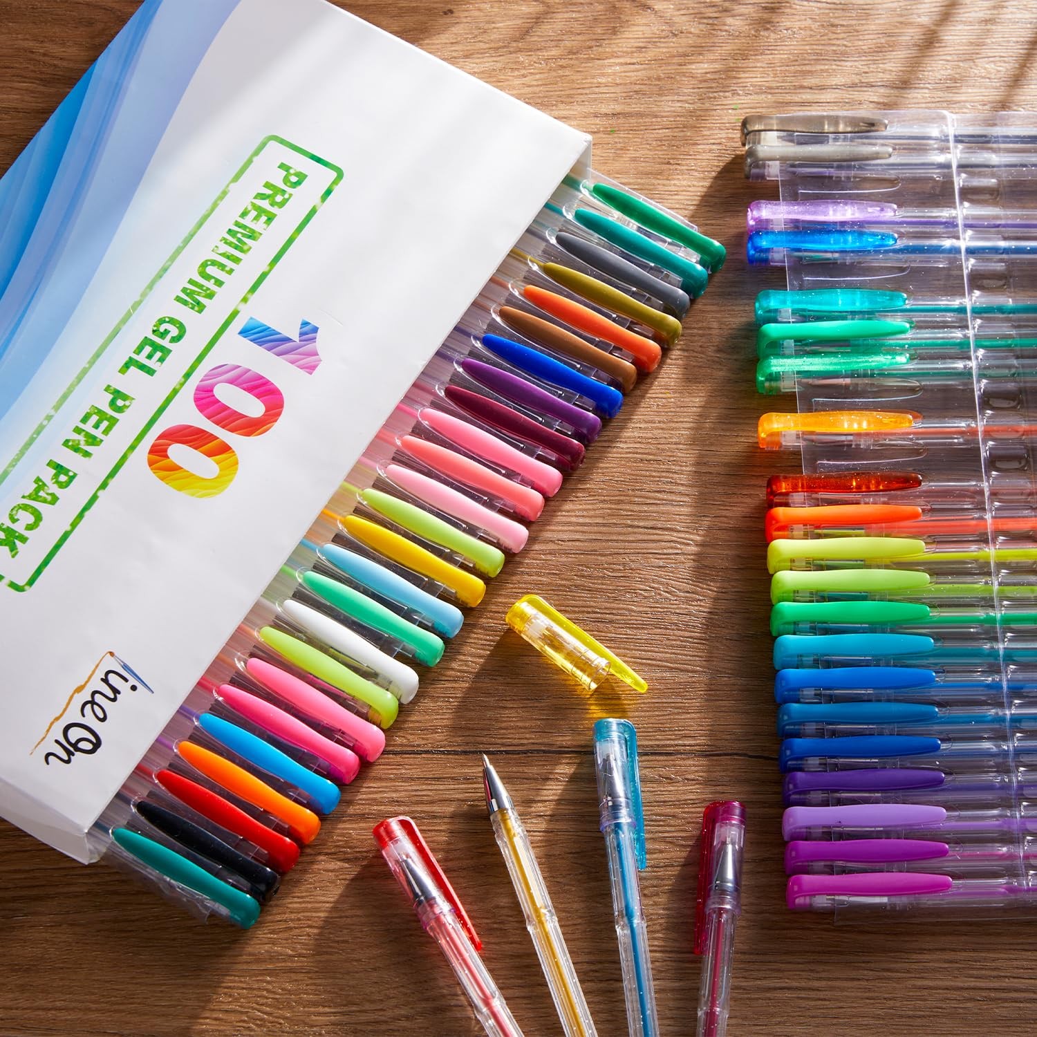 Gel Pens Set 100 Pack 50 Colors 50 Refills Adult Coloring Drawing Markers