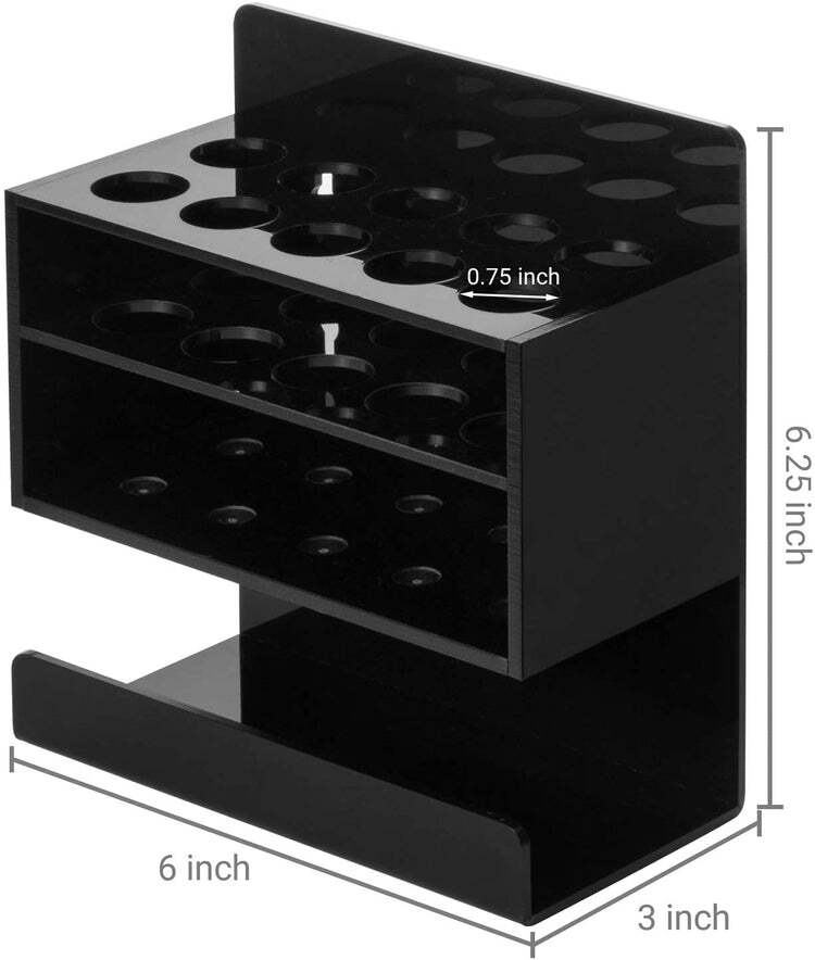 2-Tier Acrylic 10 Slot Dry Erase Whiteboard Marker and Eraser Holder, Set of 2