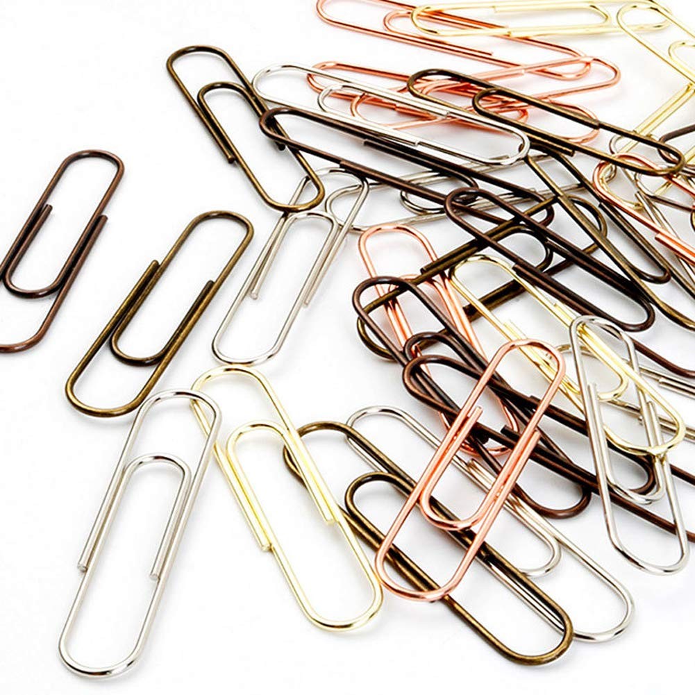 50 Pieces 50 mm Metal Paper Clips for Office School and Personal Use (Bronze)