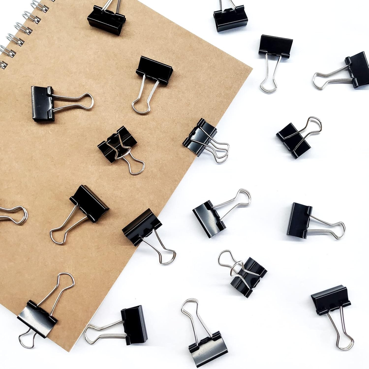 DSTELIN Mini Binder Clips 19mm Black 96 Pack Paper Clamps