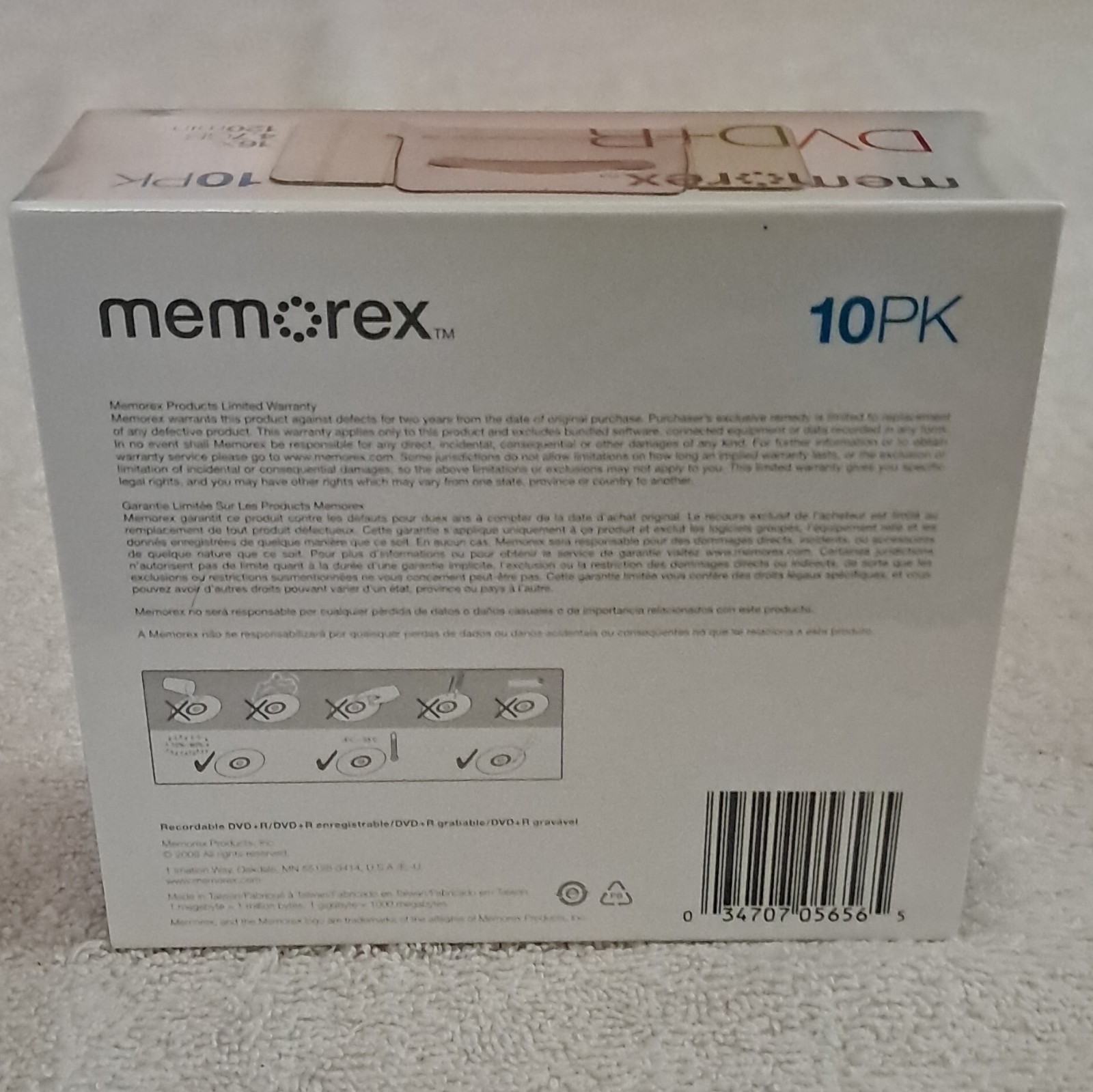 Memorex DVD+R Blank Recordable Discs 10-Pack 16X 4.7GB 120min