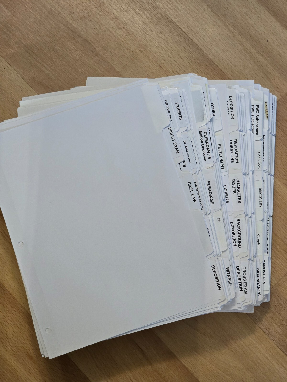 UNIVERSAL Letter Size Side Tab Five 5-Tab Index Dividers WHITE (Set of 5) 20815