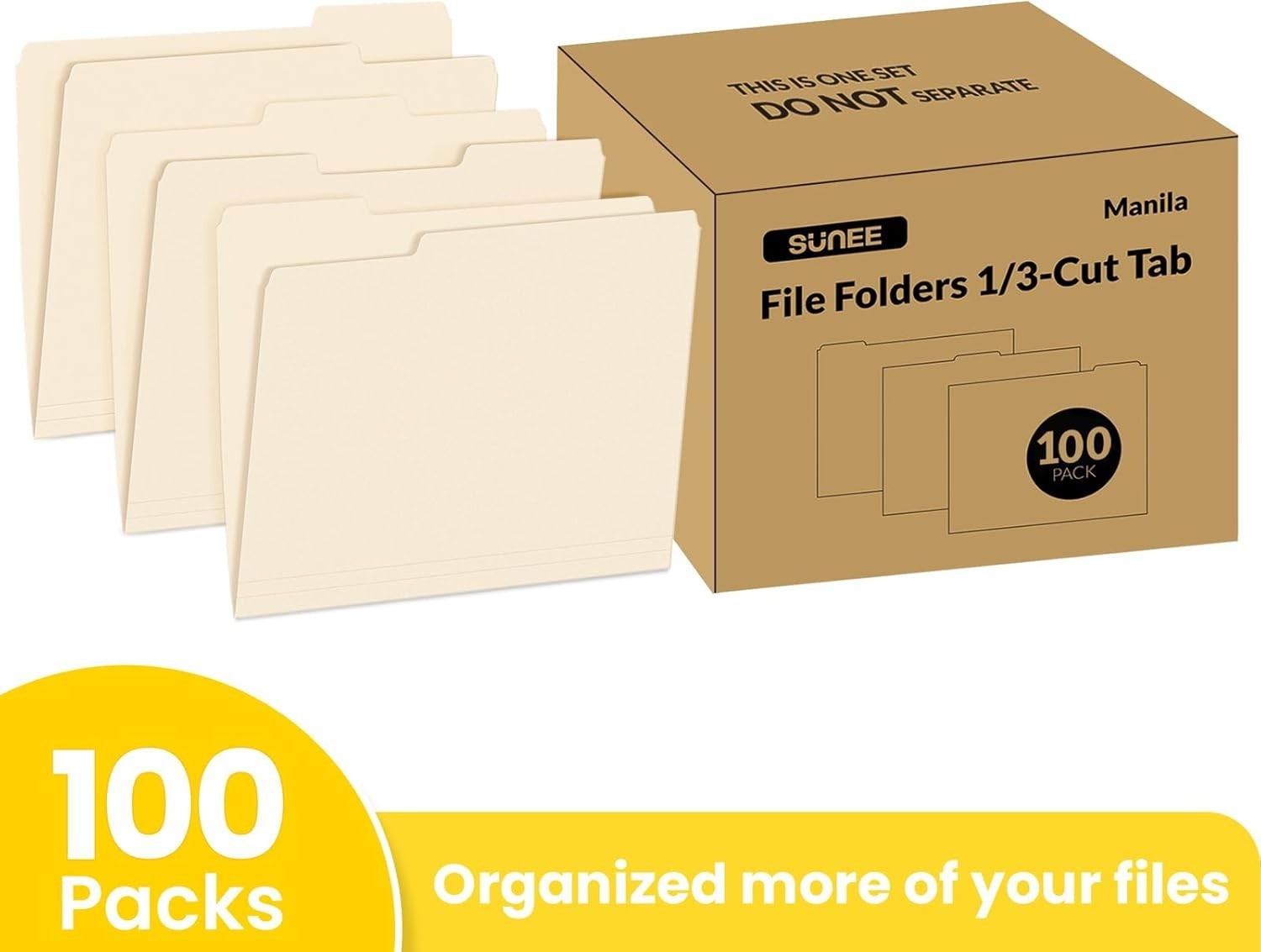 Standard Letter Size Manilla Folders, 8.5×11 in., 100 Pack – Ideal for Filing