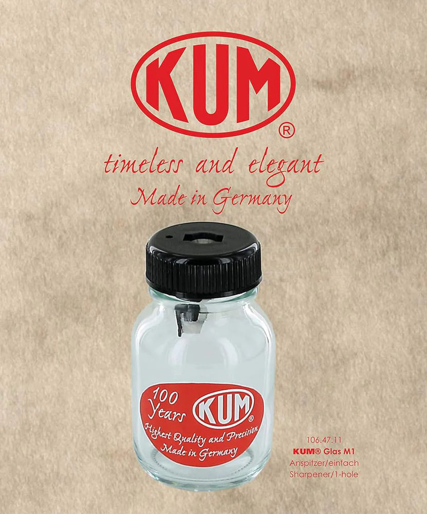 KUM #M1 Glass Bottle Single Hole Pencil Sharpener