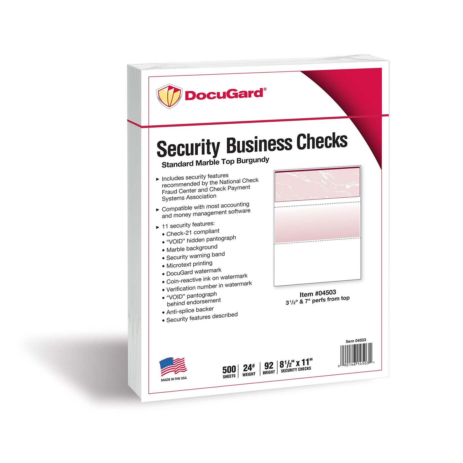Standard Burgundy Marble Top High Security Check Paper – Laser/Inkjet Printer…