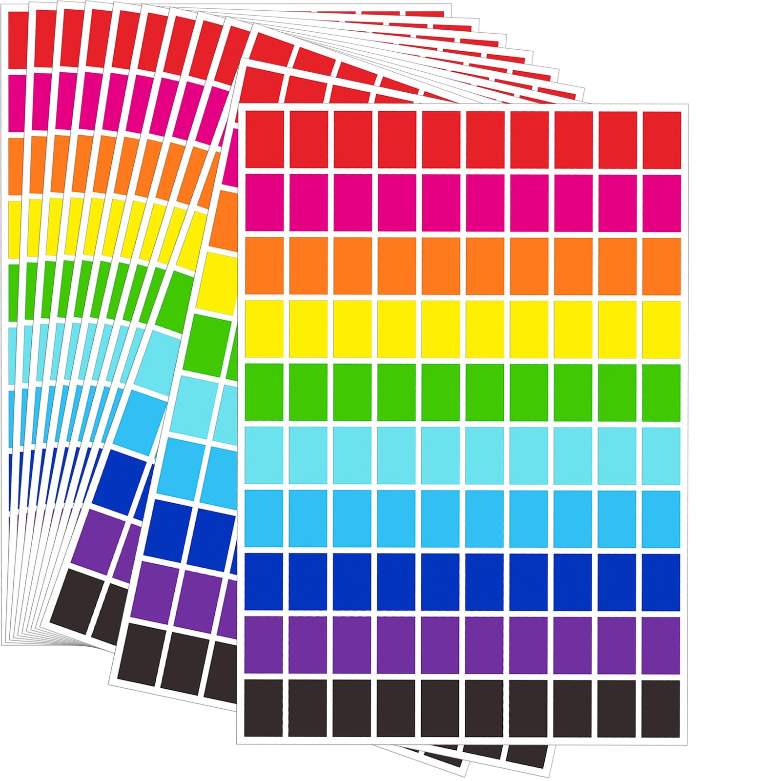 YSHIHE Colored Labels 2500 Rectangular – 3/4 Inch x 1/2 Inch, Multi-colored
