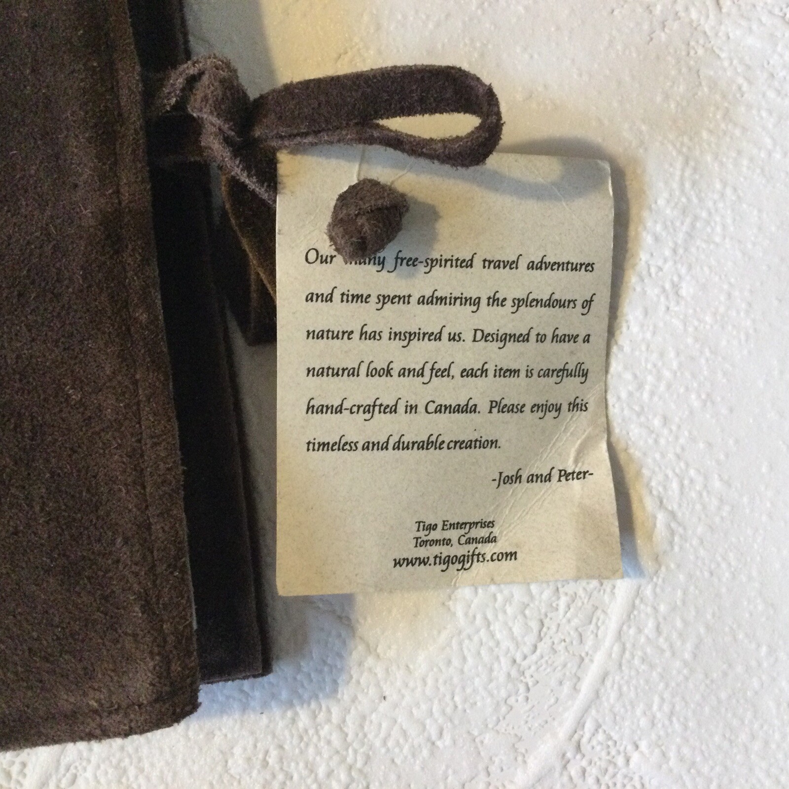 Leather / Suede Journal Handmade Travel Notebook – Brown Sz 6 x 4” – Made Canada