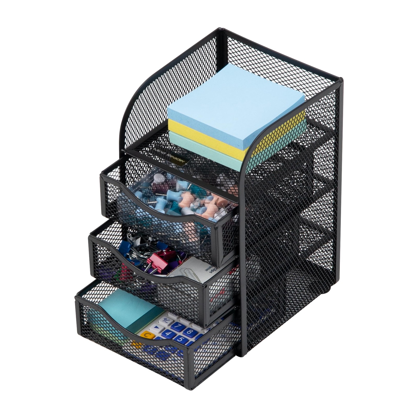 Desktop Accessory Storage, Binder Clip Basket, Workspace, Office, Metal Mesh,…